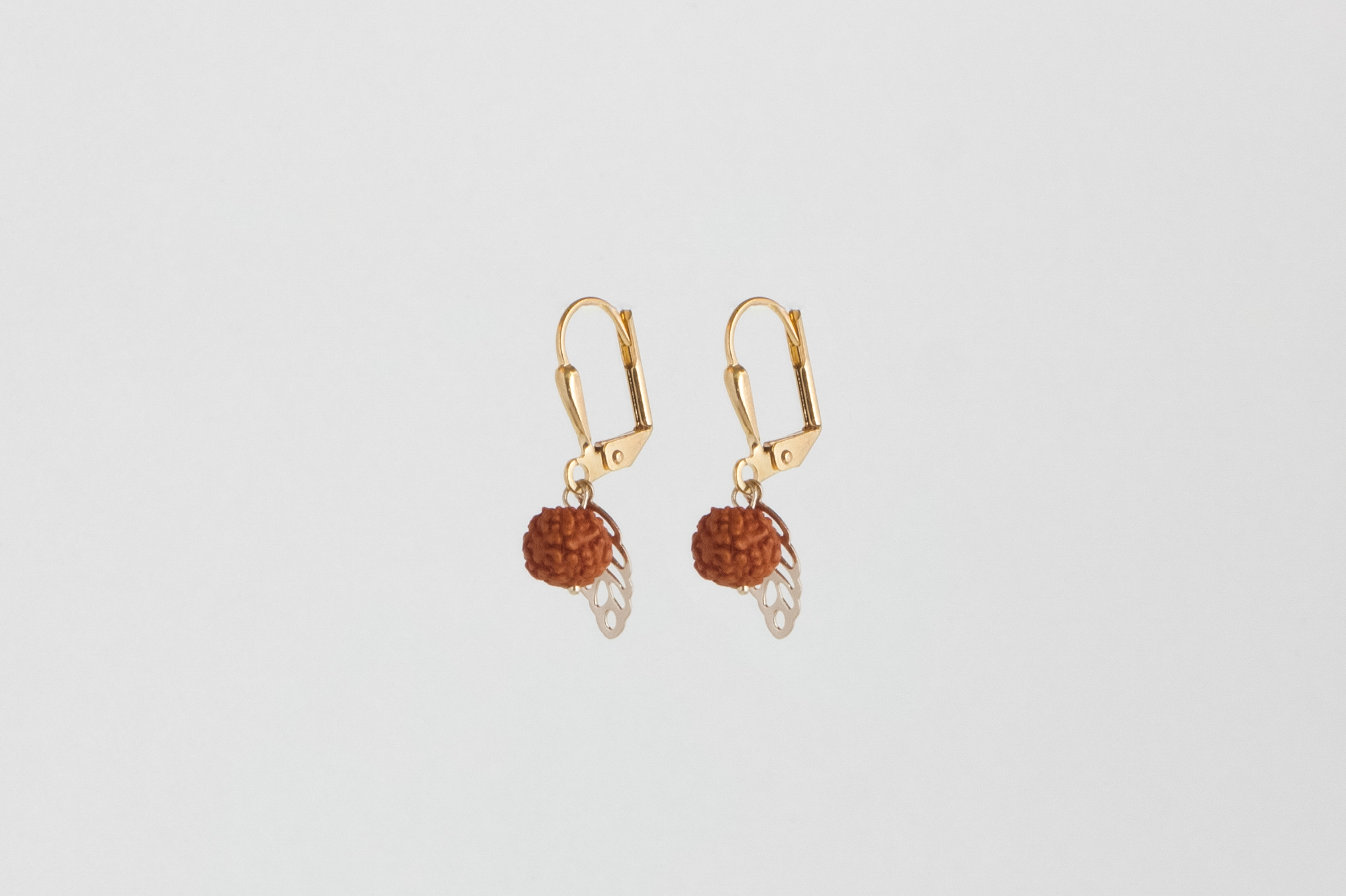 Julia Otilia-Rudraksha seed earrings, Gold plated,19.95 Euro